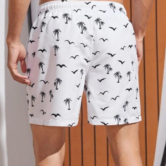 White Mens Swim Shorts - Picture 2 of 6